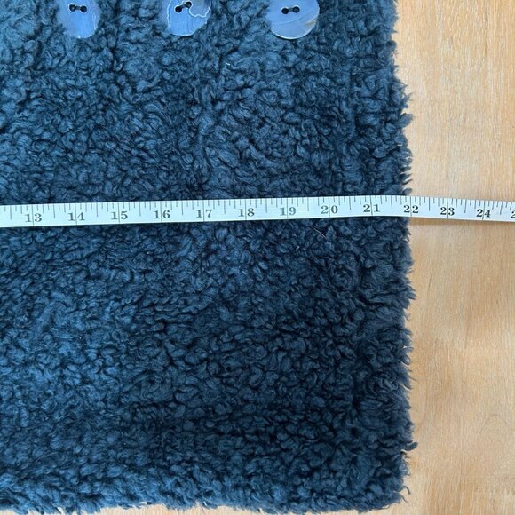 Habitat Vest Womens M/L Dark Teal Boucle Sherpa Button Front Made in USA Boho - Picture 9 of 9